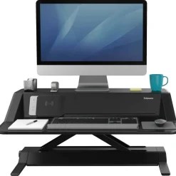 Fellowes Lotus DX Adjustable Sit-Stand Workstation, Black