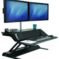 Fellowes Lotus DX Adjustable Sit-Stand Workstation, Black