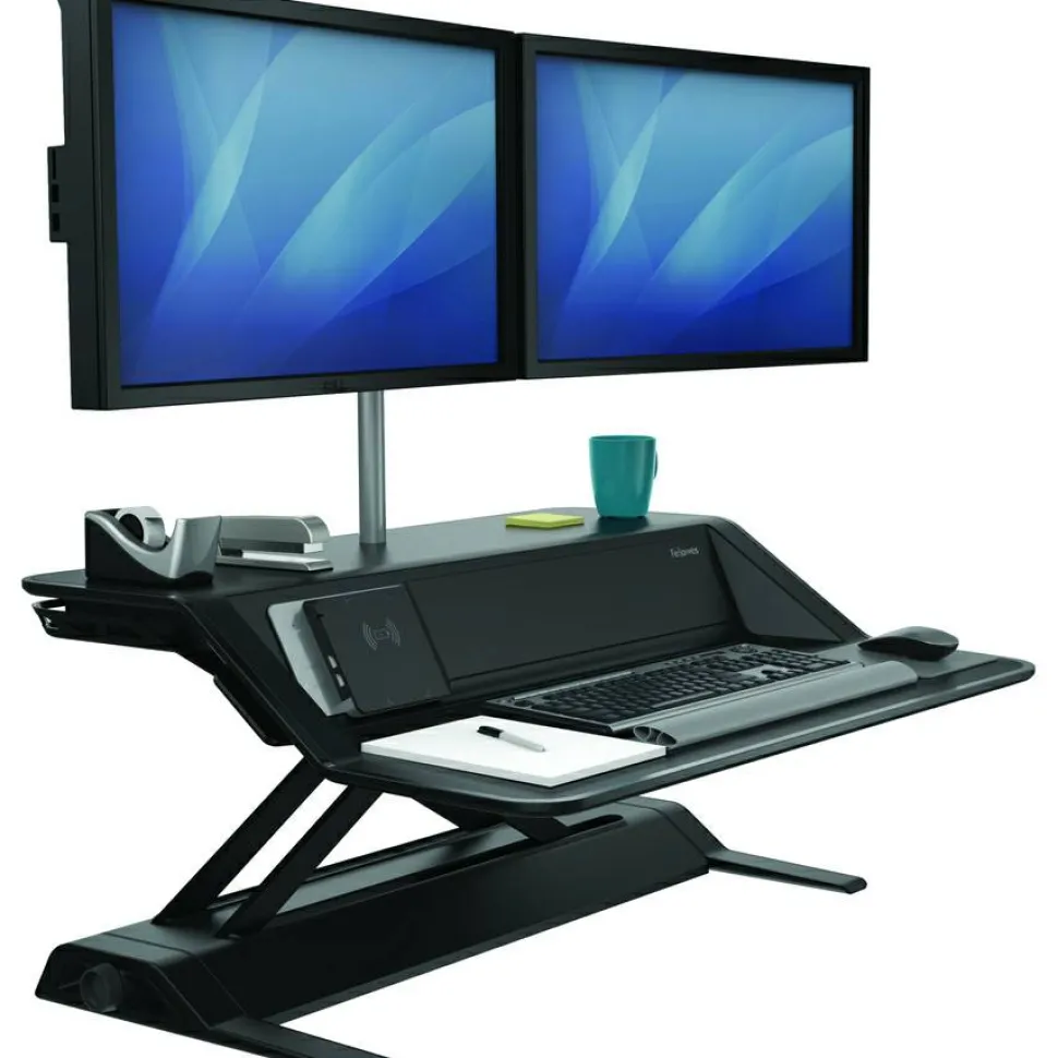 Fellowes Lotus DX Adjustable Sit-Stand Workstation, Black