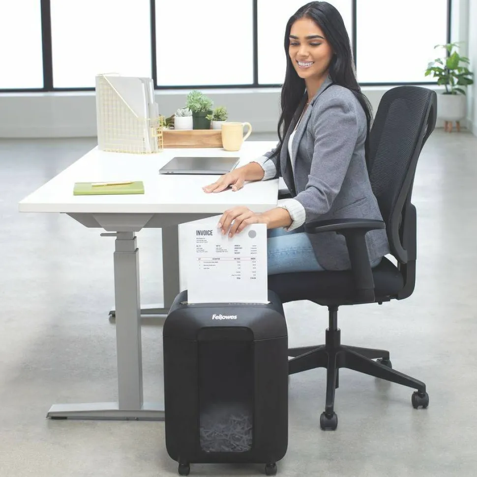 Fellowes LX85 Cross Cut 12-Sheet Home Office Paper Shredder with SafeSense, Black