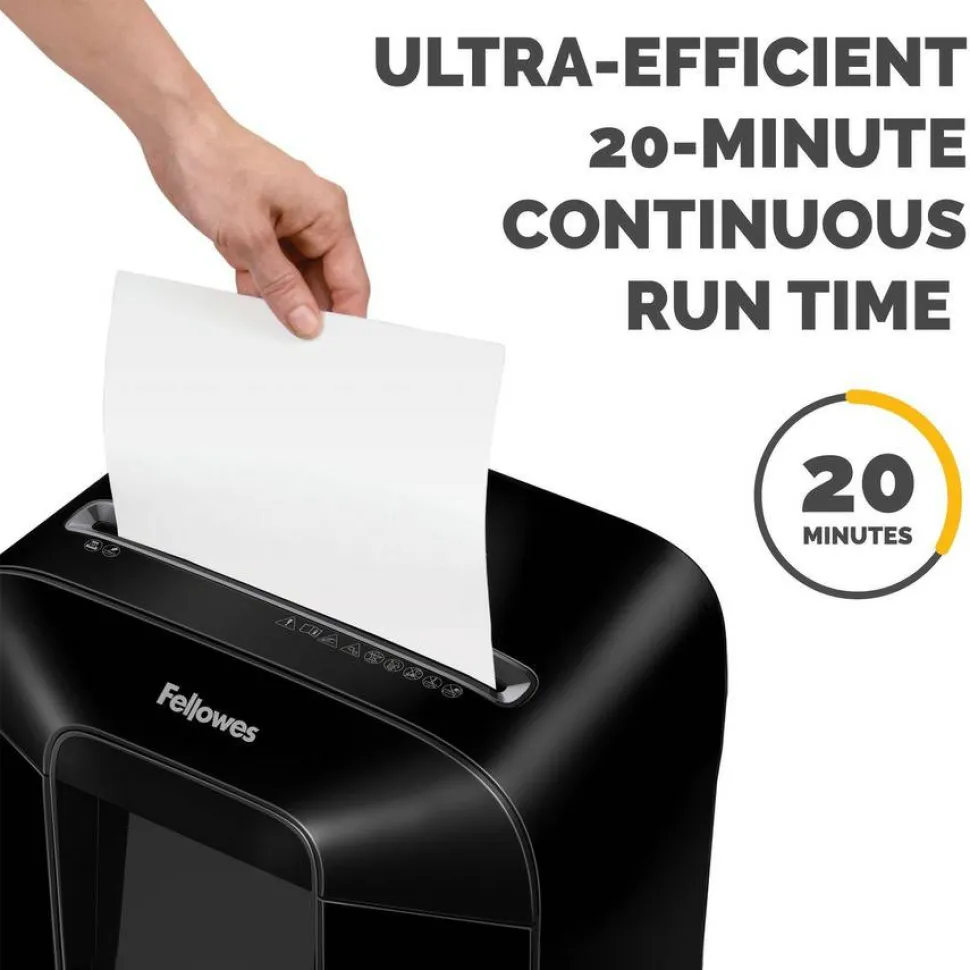 Fellowes LX85 Cross Cut 12-Sheet Home Office Paper Shredder with SafeSense, Black