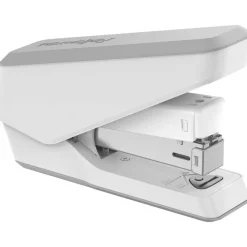 Fellowes LX840 EasyPress Half Strip Stapler with Antimicrobial Protection, 25-Sheet Capacity, White