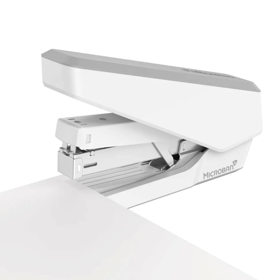 Fellowes LX870 EasyPress Stapler with Antimicrobial Protection, 40-Sheet Capacity, Gray/White