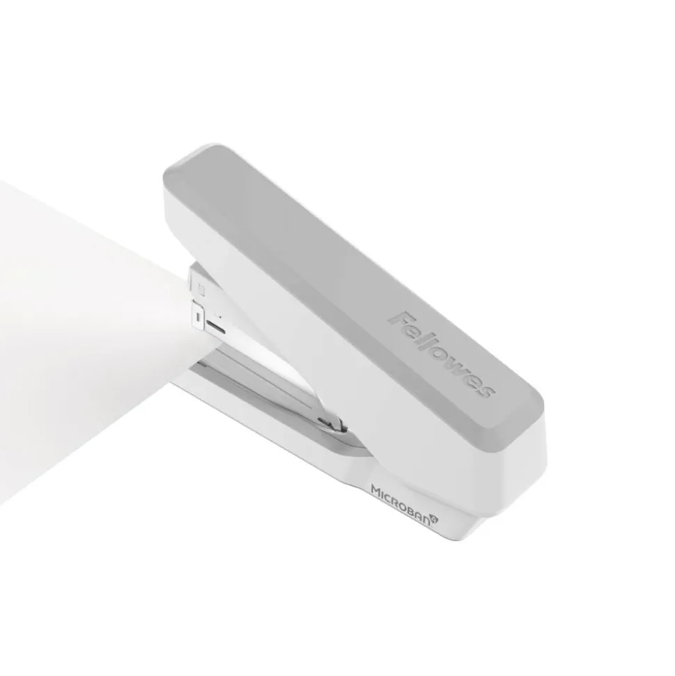 Fellowes LX870 EasyPress Stapler with Antimicrobial Protection, 40-Sheet Capacity, Gray/White