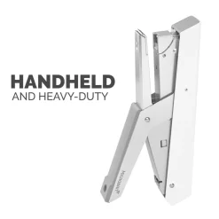 Fellowes LX890 Handheld Plier Stapler with Antimicrobial Protection, 40-Sheet Capacity, 0.25"/0.31" Staples, White