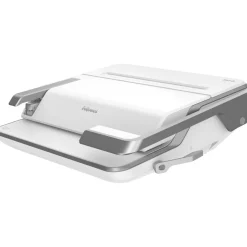 Fellowes Lyra 3-in-1 Manual Binding Center, 300-Sheet Capacity, 6.03"H x 16.63"W x 15.56"D, White/Gray, 5603001
