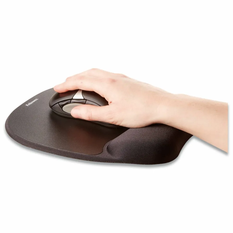 Fellowes Memory Foam Mouse Pad with Wrist Rest - Black (9176501)