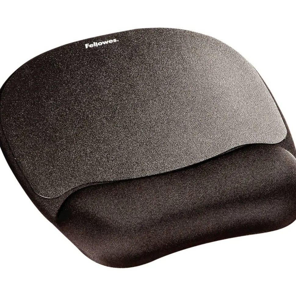 Fellowes Memory Foam Mouse Pad with Wrist Rest - Black (9176501)