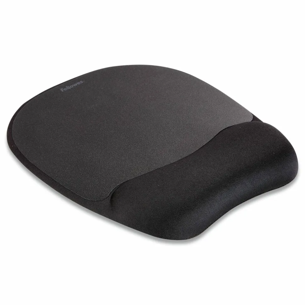 Fellowes Memory Foam Mouse Pad with Wrist Rest - Black (9176501)