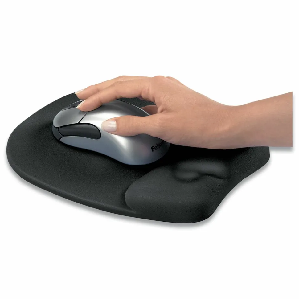 Fellowes Memory Foam Mouse Pad with Wrist Rest - Black (9176501)