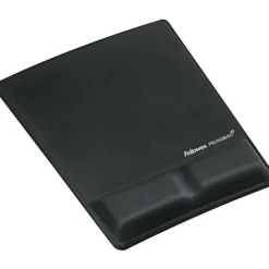 Fellowes Mouse Pad / Wrist Support with Microban Protection - 0.9" x 8.3" x 9.9" Dimension - Black - Memory Foam, Jersey Cover