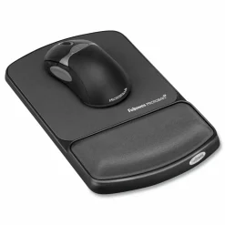 Fellowes Mouse Pad/Wrist Support with Microban Protection, Graphite
