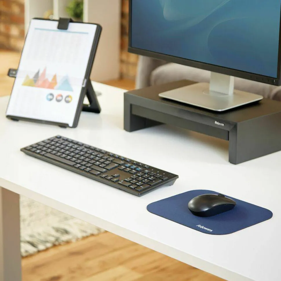 Fellowes Mouse Pad, 8"x9", Blue,1 Each