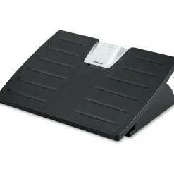 Fellowes Office Suites Adjustable Footrest, 17.5" x 13.1". Black/Silver