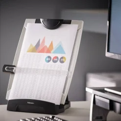 Fellowes Office Suites Desktop Copyholder With Memo Board, Black/Silver