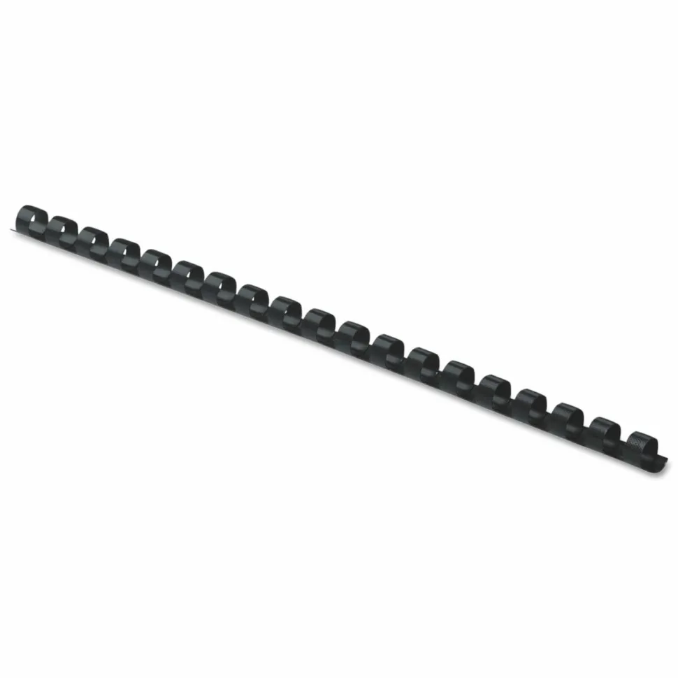 Fellowes Plastic Comb Bindings for 11 x 8.5 Documents, 19 Rings, 0.25" (20-Sheet) Capacity, Black, 25/Pack