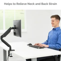 Fellowes Platinum Series Single-Monitor Arm For Monitors Up To 40", 17 1/4"H x 4 1/2"W x 18 9/16"D, Black, 8043301