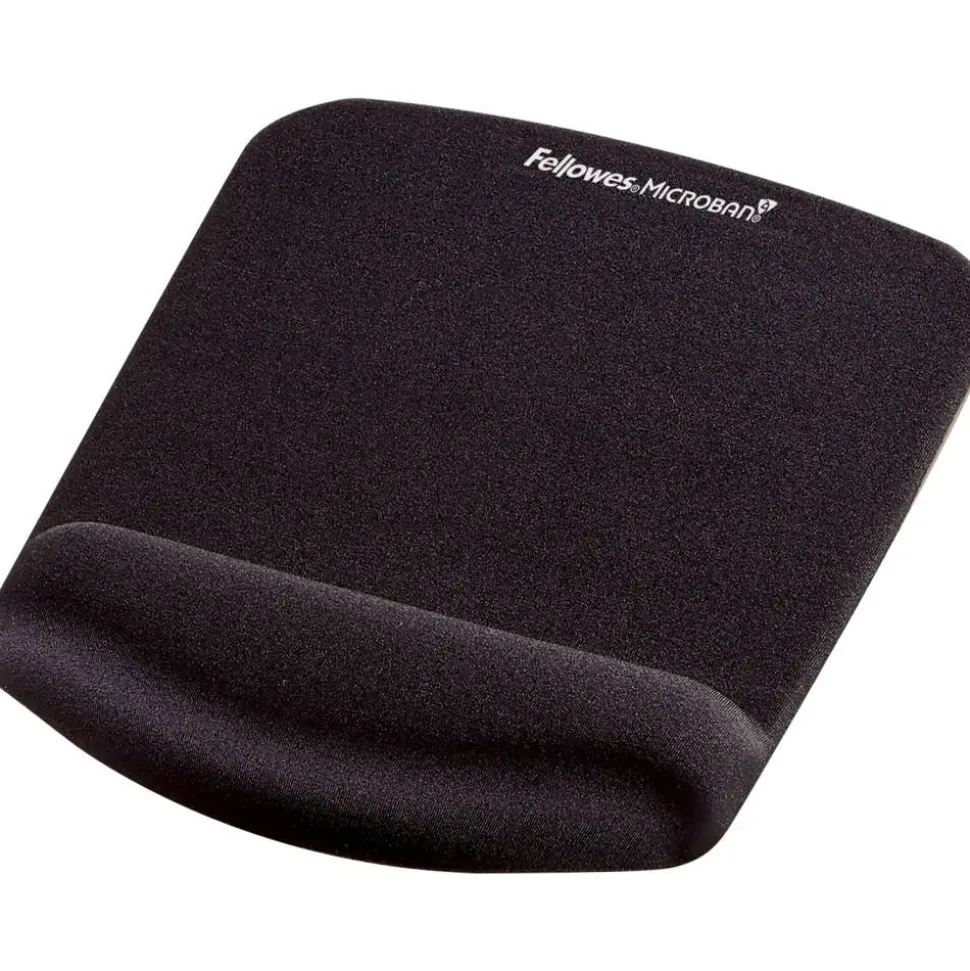 Fellowes PlushTouch Mouse Pad With Wrist Rest, Black