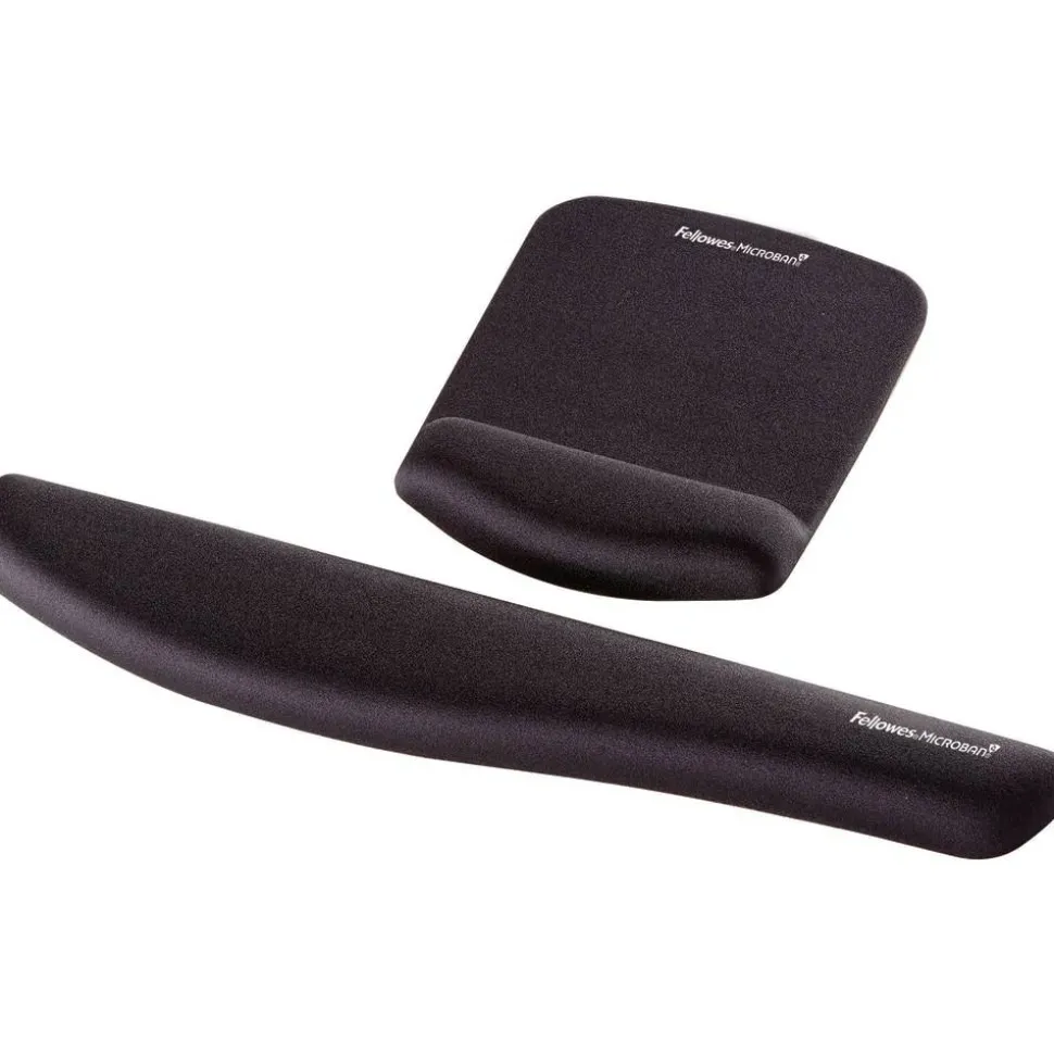 Fellowes PlushTouch Mouse Pad With Wrist Rest, Black