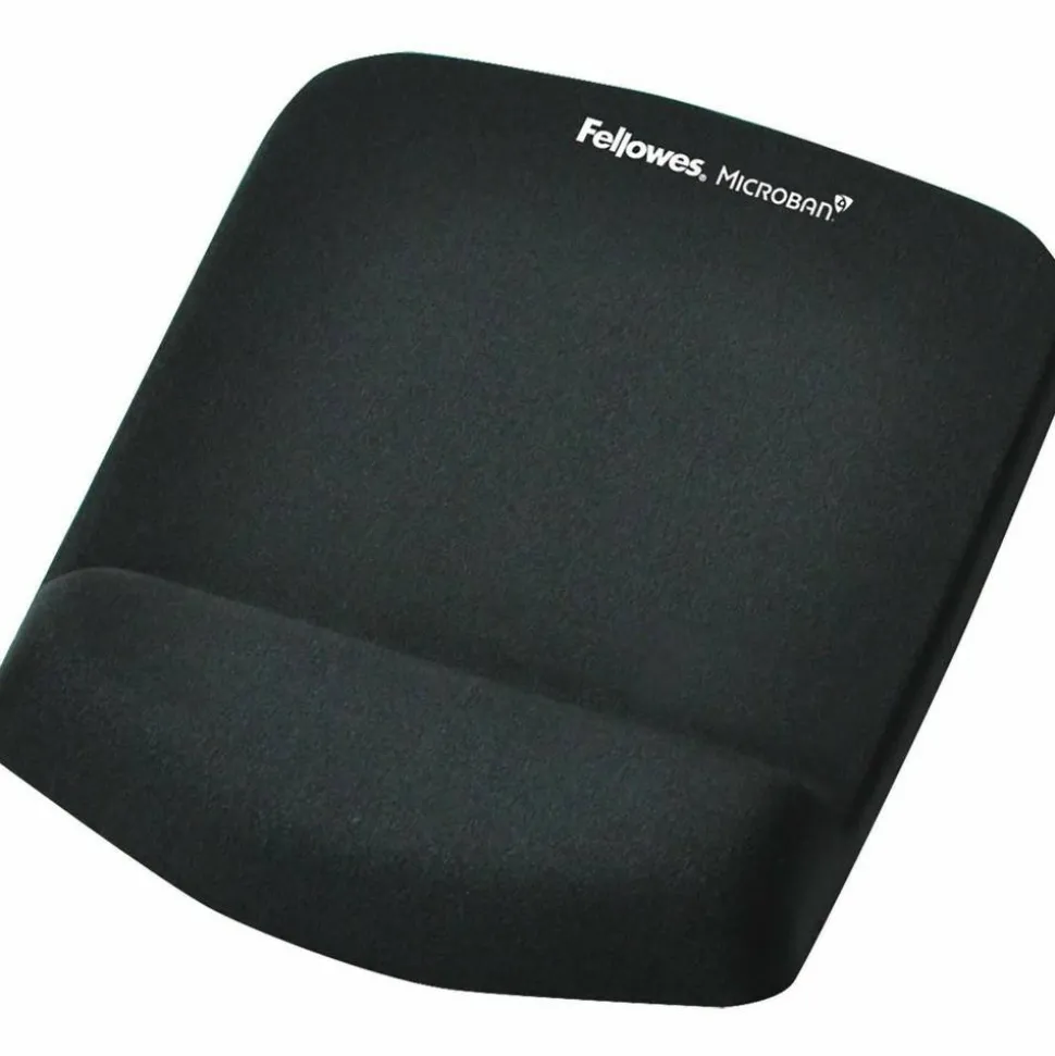 Fellowes PlushTouch Mouse Pad With Wrist Rest, Black