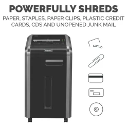 Fellowes Powershred 225Ci 100% Jam Proof 22-Sheet Continuous Duty Cross-Cut Shredder