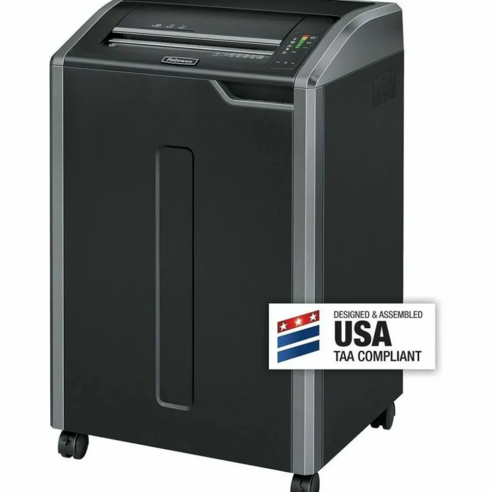 Fellowes Powershred 485i 100% Jam Proof BAA Compliant 38-Sheet Continuous Duty Strip-Cut Shredder