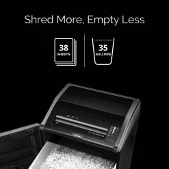 Fellowes Powershred 485i 100% Jam Proof BAA Compliant 38-Sheet Continuous Duty Strip-Cut Shredder