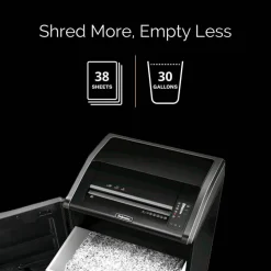 Fellowes Powershred 425i 100% Jam Proof BAA Compliant 38-Sheet Strip-Cut Continuous Duty Large Office Shredder