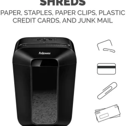Fellowes Powershred LX70 Cross-Cut Shredder, 11 Manual Sheet Capacity