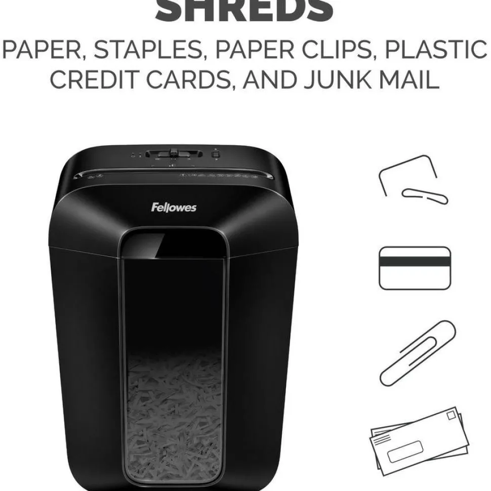 Fellowes Powershred LX70 Cross-Cut Shredder, 11 Manual Sheet Capacity