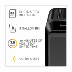 Fellowes Powershred LX220 Micro-Cut Shredder, 20 Manual Sheet Capacity, Black