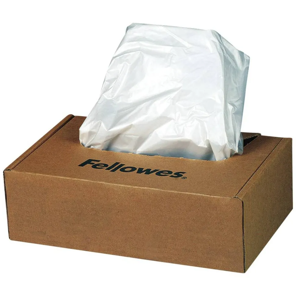 Fellowes Powershred Waste Bags, White, Carton Of 100 Bags