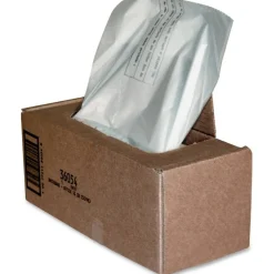 Fellowes Powershred Waste Bags, 36054, Clear, Carton Of 50 Bags