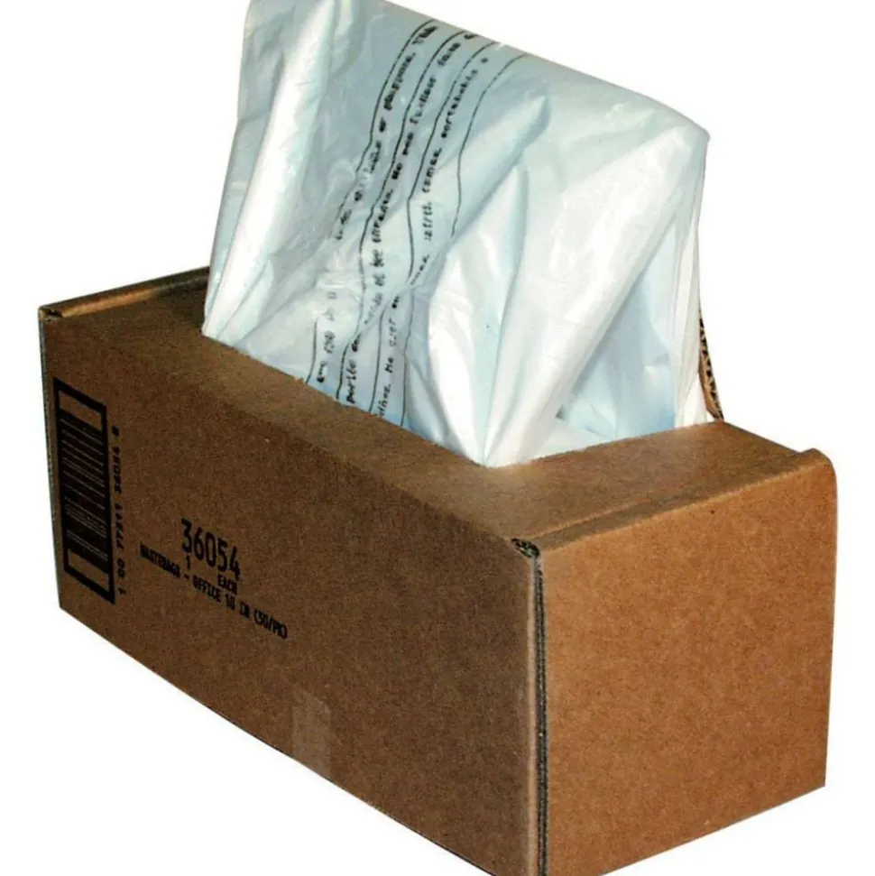 Fellowes Powershred Waste Bags, 36054, Clear, Carton Of 50 Bags