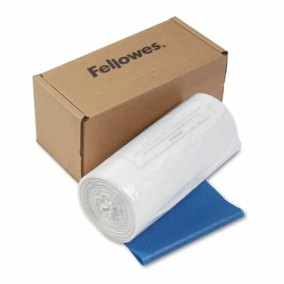Fellowes Powershred Waste Bags, 36054, Clear, Carton Of 50 Bags