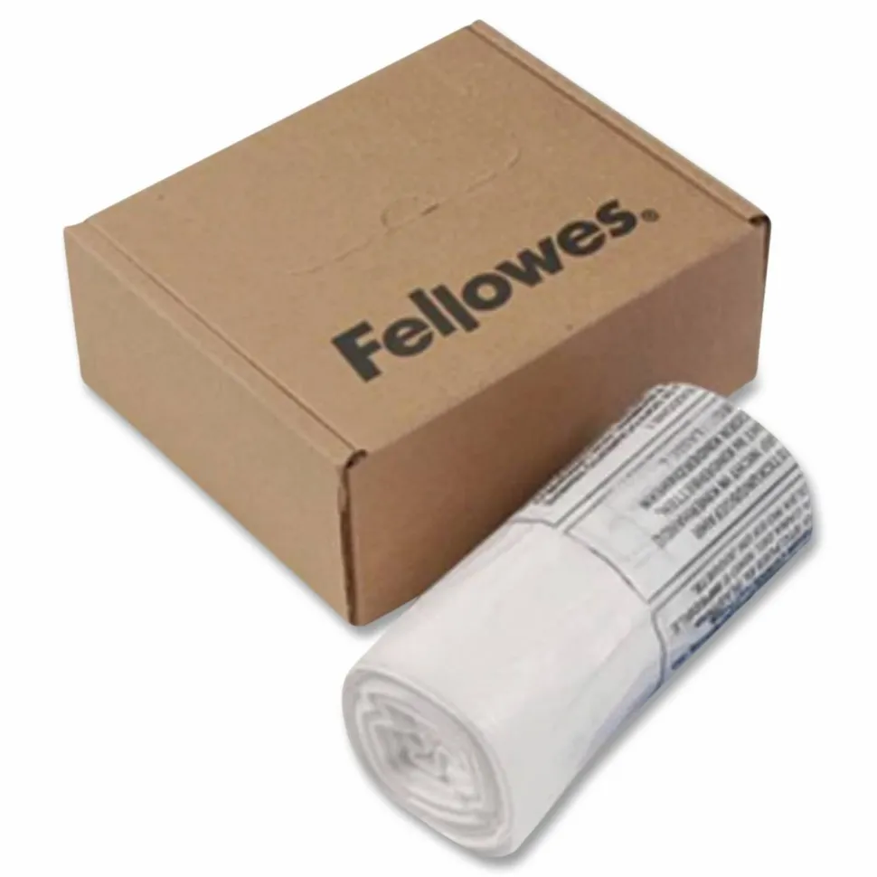 Fellowes Powershred Waste Bags, 3605801, White, Carton Of 50 Bags