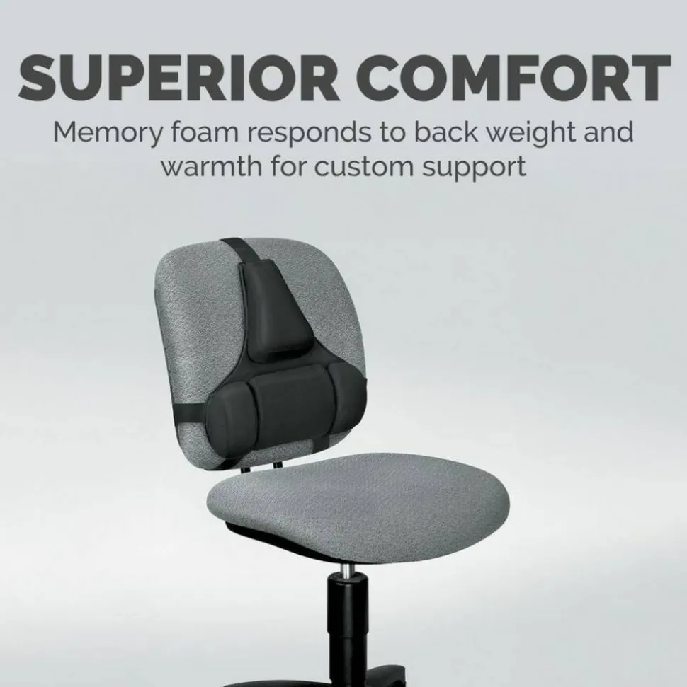 Fellowes Professional Series Back Support with Microban Protection, Black