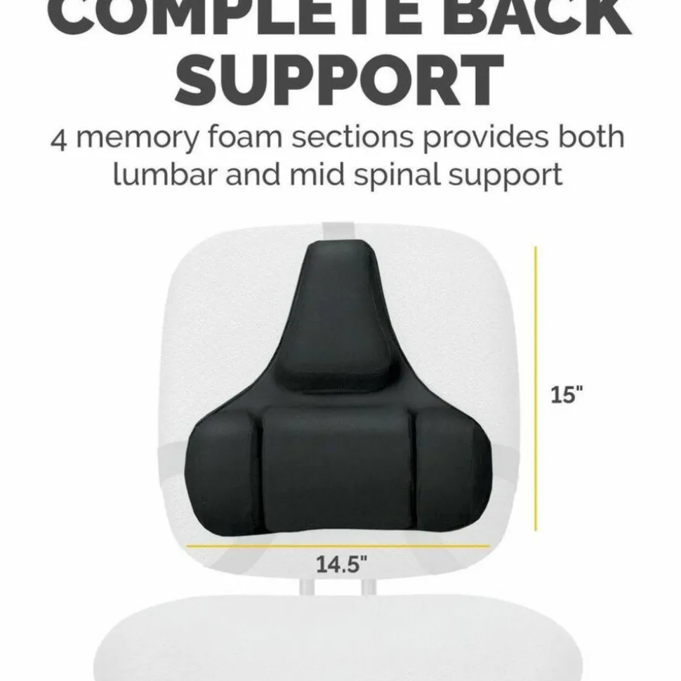 Fellowes Professional Series Back Support with Microban Protection, Black
