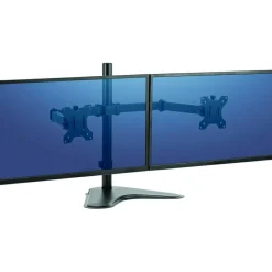 Fellowes Professional Series Freestanding Dual Horizontal Arm For Monitors Up To 30", 19 1/2"H x 35"W x 11"D, Black, 8043701
