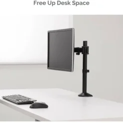 Fellowes Reflex Series Adjustable Monitor Arm for Desk, Supports 32-Inch Monitors, Ergonomic Single Monitor Stand with VESA Mount, Easy Setup with Grommet or Clamp