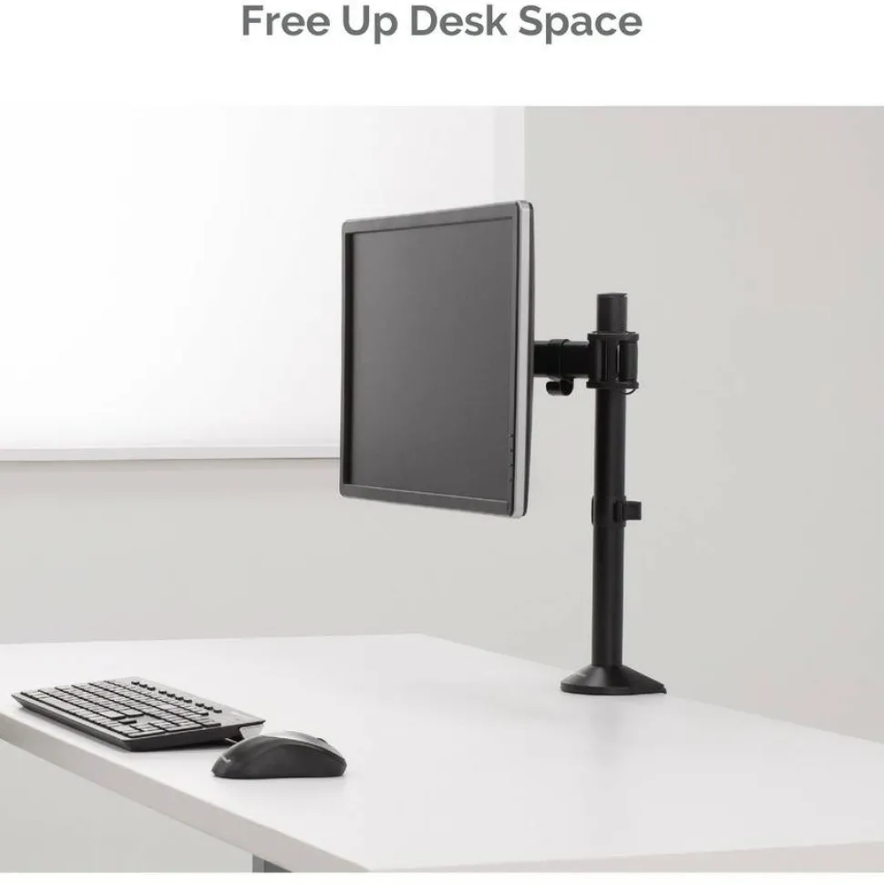 Fellowes Reflex Series Adjustable Monitor Arm for Desk, Supports 32-Inch Monitors, Ergonomic Single Monitor Stand with VESA Mount, Easy Setup with Grommet or Clamp