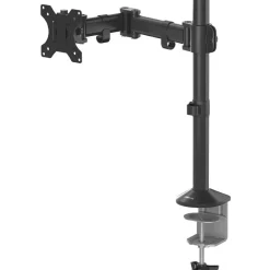 Fellowes Reflex Series Adjustable Monitor Arm for Desk, Supports 32-Inch Monitors, Ergonomic Single Monitor Stand with VESA Mount, Easy Setup with Grommet or Clamp