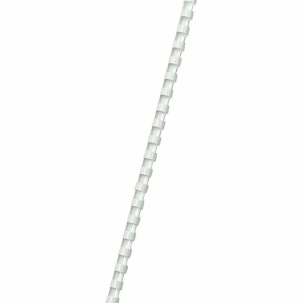 Fellowes 19-Ring Plastic Comb Binding, 0.4" x 10.8" x 0.4", White, Pack Of 100