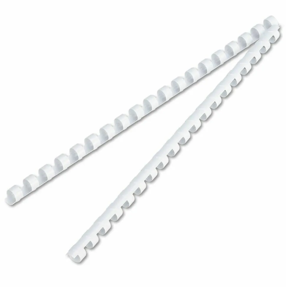 Fellowes 19-Ring Plastic Comb Binding, 0.4" x 10.8" x 0.4", White, Pack Of 100