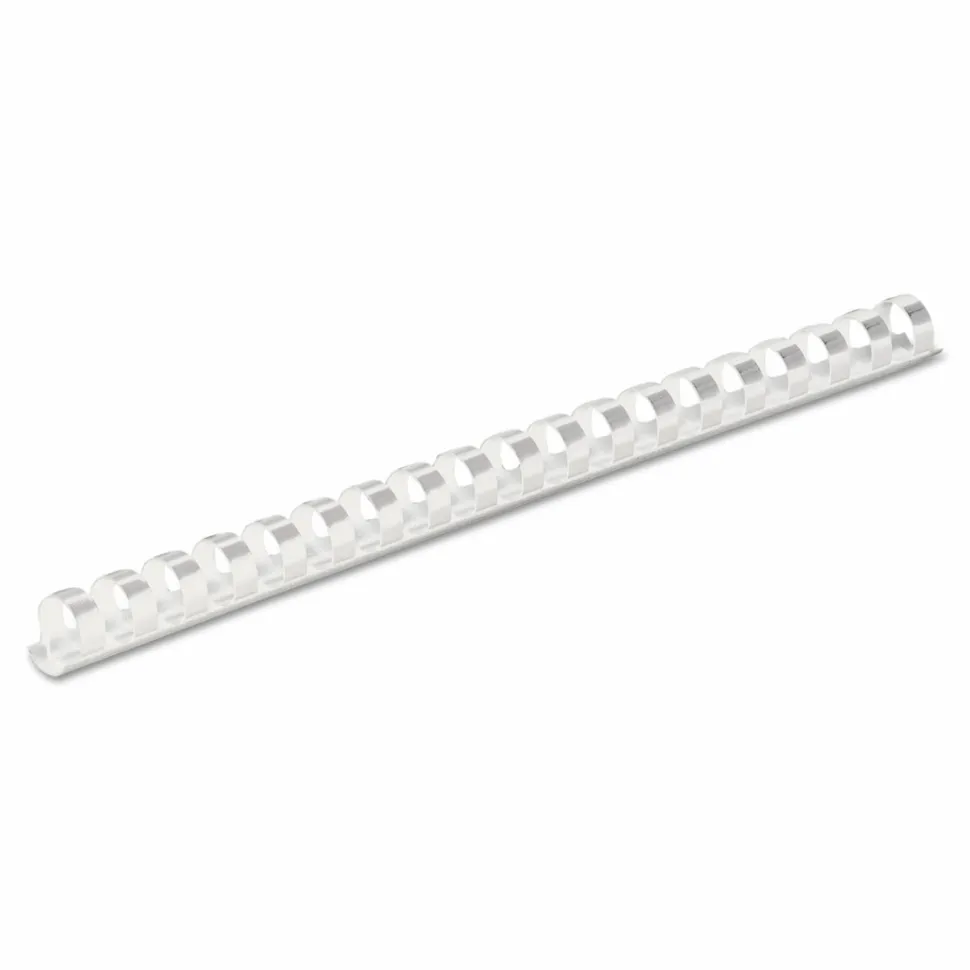 Fellowes 19-Ring Plastic Comb Binding, 0.4" x 10.8" x 0.4", White, Pack Of 100