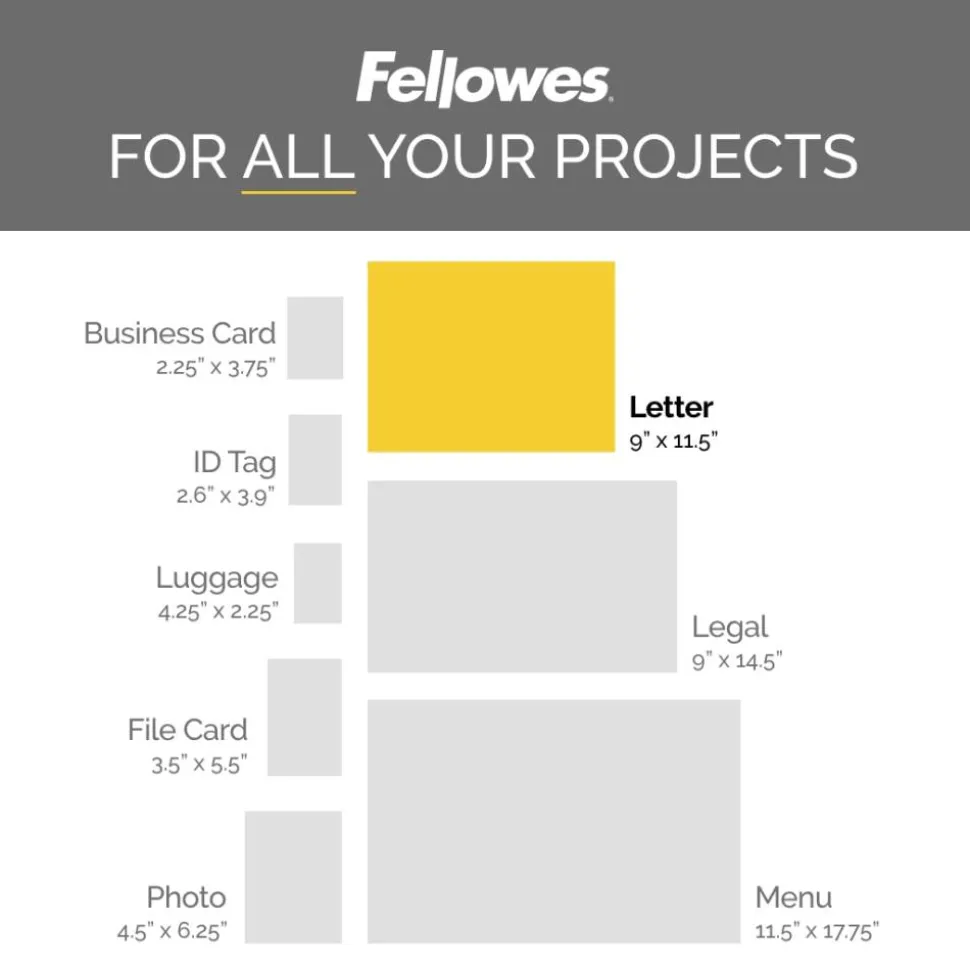 Fellowes Self-Adhesive Laminating Sheets, 9.25" x 12", 3 mil, Clear, Pack Of 50