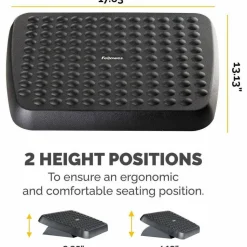 Fellowes Standard Footrest, Free-floating with Dual Height Position, Graphite