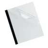 Fellowes Thermal Binding System Presentation Covers, 120-Sheet Capacity, Plastic, Square Corners, 11 x 8.5, Clear/Matte Black, 10/Pack