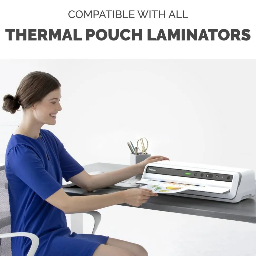 Fellowes Thermal Laminating Pouches, Glossy, 9" x 11.5", 10 Mil, Clear, Pack Of 50