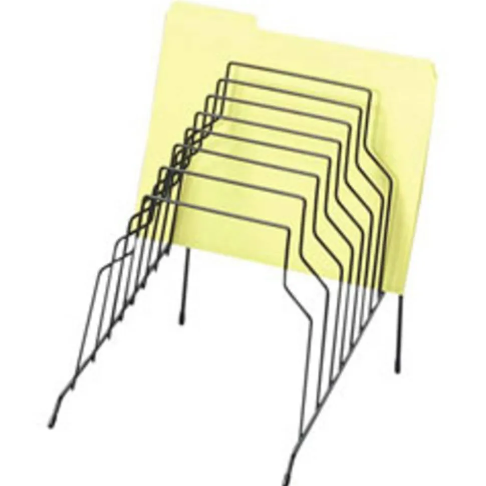 Fellowes Wire Step File, 8 Compartment(s), Drawer Size 8.50" x 14", 11.8"H x 10.1"W x 12.1"D, Desktop, Black, Steel, 1Each